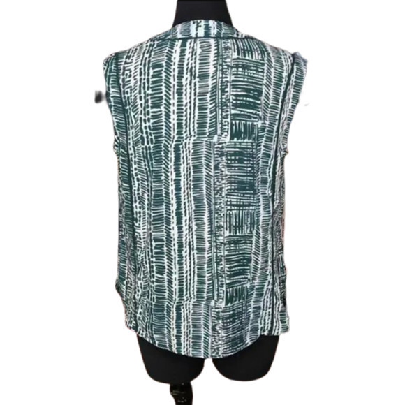 NWOT‎ Halogen Nordstrom Green Patterned Sleeveless Blouse XL - Picture 5 of 16